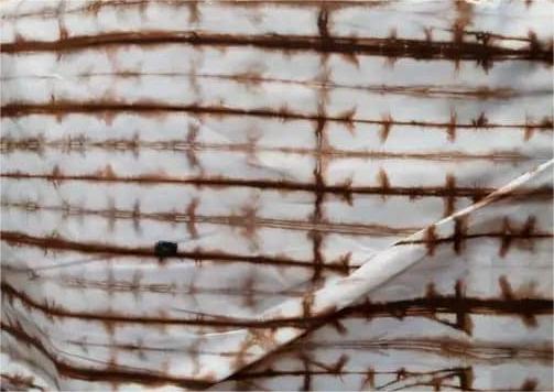 Pagne indigo - carreau marron blanc